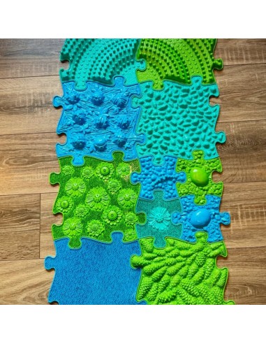 WOOPIE Sensory Mat Orthopedic Puzzle 11 Pieces Blue-Green