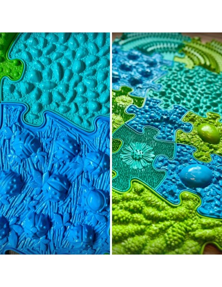 WOOPIE Sensory Mat Orthopedic Puzzle 11 Pieces Blue-Green