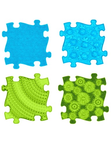 WOOPIE Sensory Mat Orthopedic Puzzle 11 Pieces Blue-Green