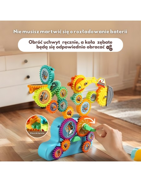 WOOPIE Interaktywne Klocki Zębatki 18 el. - Edukacyjna Zabawka