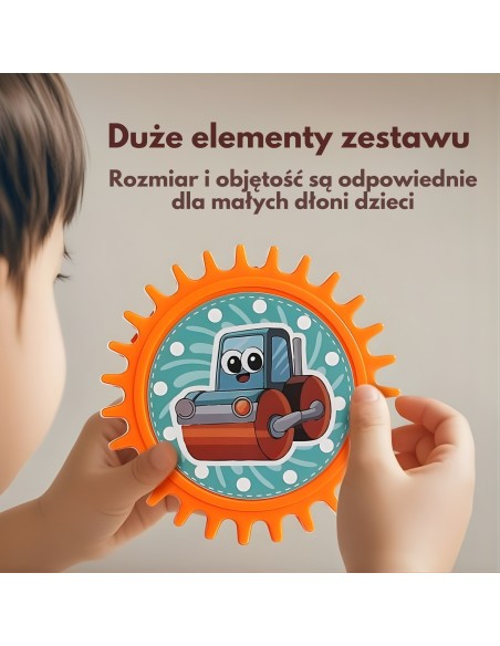 WOOPIE Interaktywne Klocki Zębatki 18 el. - Edukacyjna Zabawka