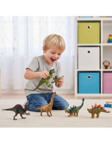 Zestaw figurek dinozaurów – kolorowy komplet sześciu figurek Woopie