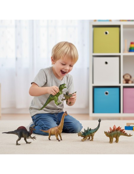 Zestaw figurek dinozaurów – kolorowy komplet sześciu figurek Woopie