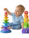 Spalvotas bokštelis, piramidėlė, edukacinis žaislas WOOPIE BABY 18m+