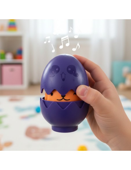 Układanka Sorter Montessori Wesołe Zwierzaki Jajka 6szt - WOOPIE