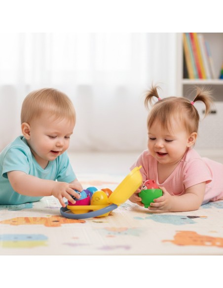 Układanka Sorter Montessori Wesołe Zwierzaki Jajka 6szt - WOOPIE