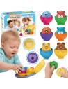 Montessori Sorter Puzzle Happy Animals Eggs 6 pcs - WOOPIE