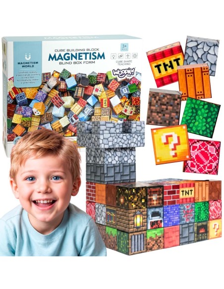 Magnetinės kaladėlės Cube 63 el. – kūrybingas žaidimas vaikams 3+ WOOPIE