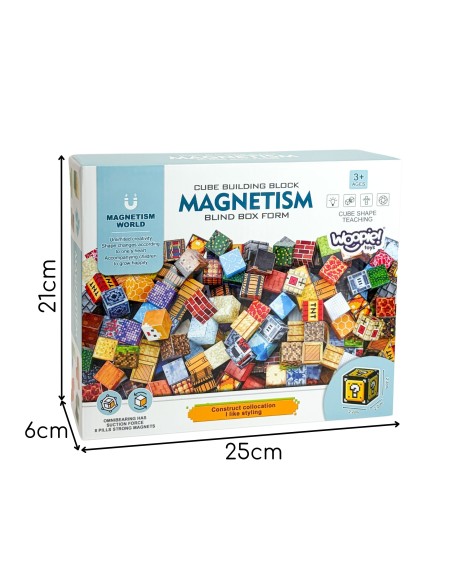 Magnetinės kaladėlės Cube 63 el. – kūrybingas žaidimas vaikams 3+ WOOPIE