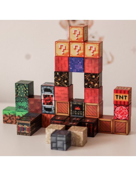 Magnetinės kaladėlės Cube 63 el. – kūrybingas žaidimas vaikams 3+ WOOPIE