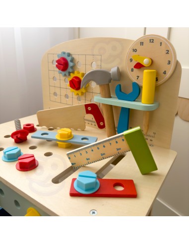 Medinis dirbtuvių stalas TOOKY TOY – 48 įrankiai