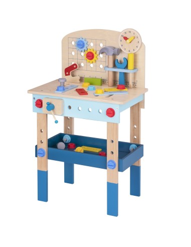 TOOKY TOY medinis dirbtuvių stalas „pasidaryk pats“ įrankiams, 48 vnt.