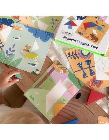 TOOKY TOY Tangram Puzzle 18 pieces - Learning Shapes for Children