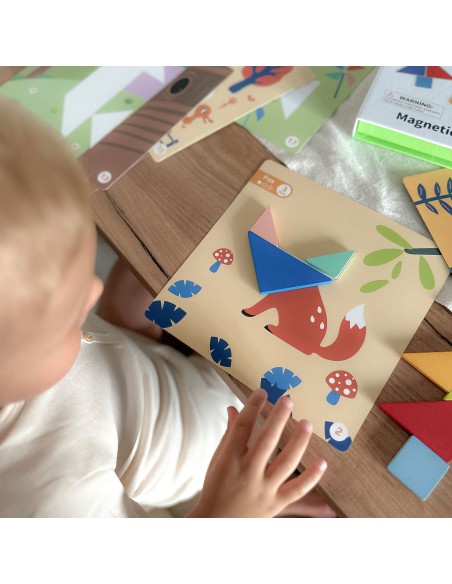 TOOKY TOY Tangram Puzzle 18 pieces - Learning Shapes for Children