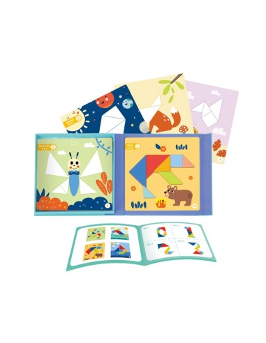 TOOKY TOY Tangram Puzzle 18 pieces - Learning Shapes for Children