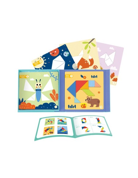 TOOKY TOY Tangram Puzzle 18 pieces - Learning Shapes for Children