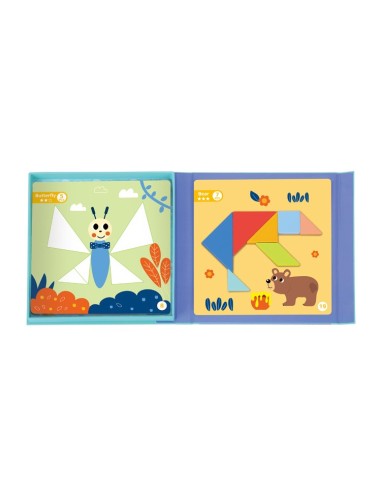 TOOKY TOY Tangram Puzzle 18 pieces - Learning Shapes for Children