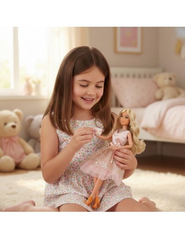 Lily lėlė 30 cm Woopie – Rožinė balinė suknelė su tiuliu + papuošalai