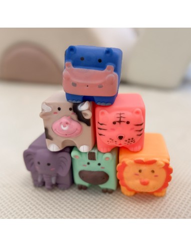 WOOPIE BABY Klocki Sensoryczne Zwierzątka 6 el. - Miękka Układanka