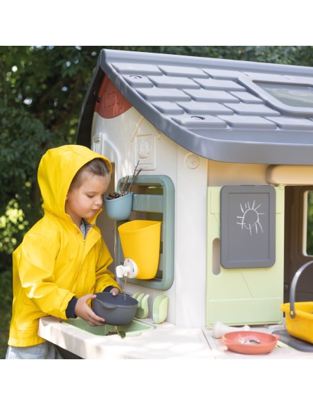 Smoby Life Domek z kuchnią +16 elementów – zabawka ogrodowa XL