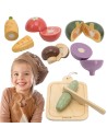 Viga Wooden Turnip Vegetable Cutting Set - Educational Toy