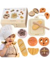 Viga-PolarB Wooden Bread and Roll Cutting Set Educational Game