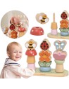 Holzpuzzle Garten Sortierer Blumen VIGA – Pädagogisches Spiel 12m+