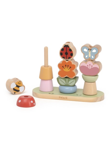 Holzpuzzle Garten Sortierer Blumen VIGA – Pädagogisches Spiel 12m+