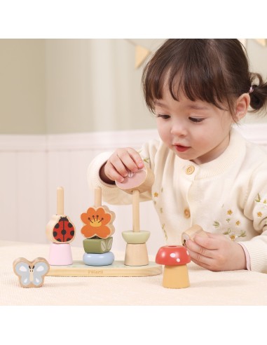 Holzpuzzle Garten Sortierer Blumen VIGA – Pädagogisches Spiel 12m+