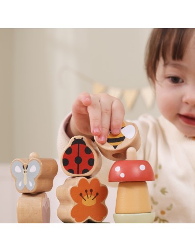 Holzpuzzle Garten Sortierer Blumen VIGA – Pädagogisches Spiel 12m+