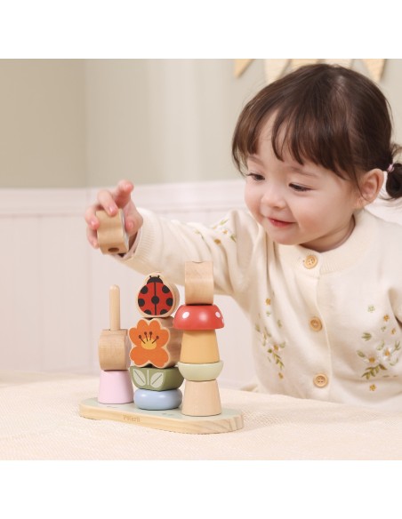 Holzpuzzle Garten Sortierer Blumen VIGA – Pädagogisches Spiel 12m+
