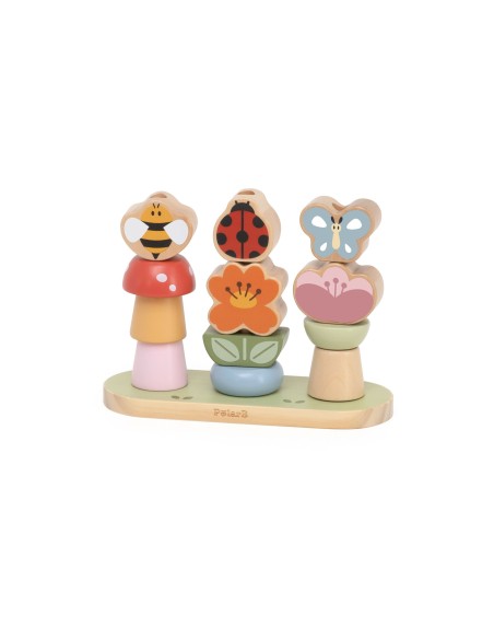 Holzpuzzle Garten Sortierer Blumen VIGA – Pädagogisches Spiel 12m+
