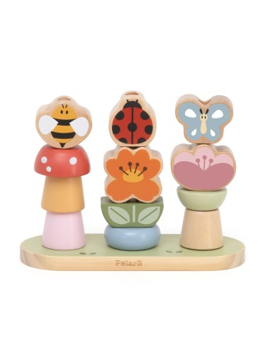 Holzpuzzle Garten Sortierer Blumen VIGA – Pädagogisches Spiel 12m+
