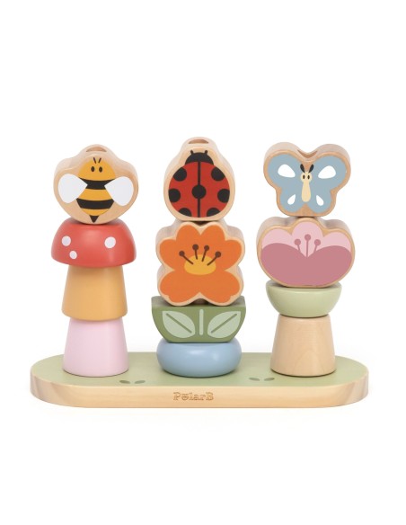 Holzpuzzle Garten Sortierer Blumen VIGA – Pädagogisches Spiel 12m+