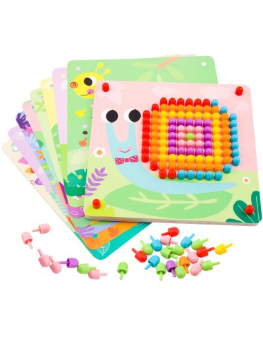 Pin Puzzle Mosaic Creative Game for Kids Tooky Toy