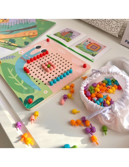 Pin Puzzle Mosaic Creative Game for Kids Tooky Toy
