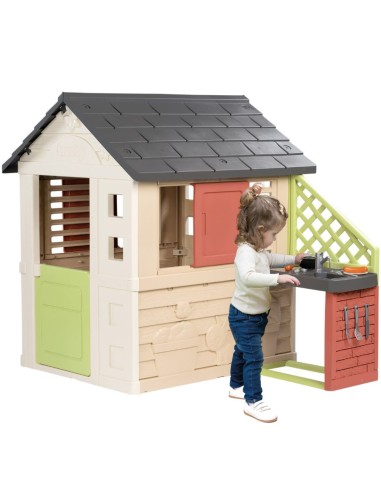 Smoby Nature House with kitchen + 17 accessories for children
