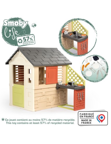 Smoby Nature House with kitchen + 17 accessories for children