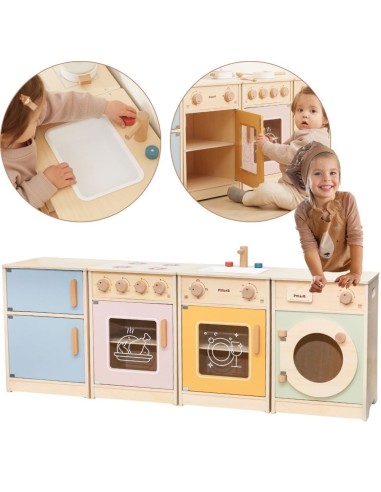 Duży Drewniany Zestaw Kuchenny Viga-Edukacyjna Zabawka 130 cm Długości