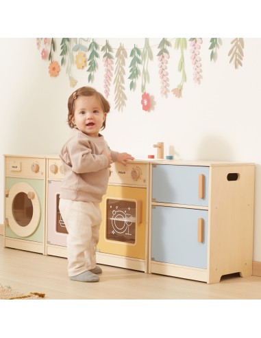 Großes Holz-Küchen-Set Viga – Lernspielzeug, 130 cm Länge