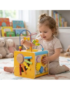 Viga Drewniana Kostka Edukacyjna 5w1 2