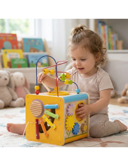 Viga Holz-Lernwürfel 5in1 – Spiel und Lernen für Kinder