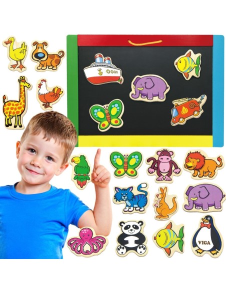 VIGA Wooden Animal Magnets 20 pieces - Ecological fun