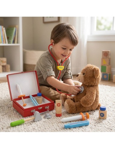 VIGA Wooden Doctor's Set in a Suitcase - Fun and Learning