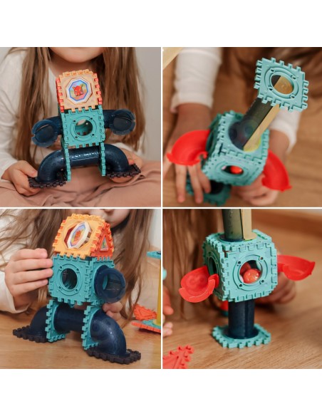 WOOPIE 3D konstrukcinės kaladėlės 228 vnt. - Edukacinė kamuoliukų trasa