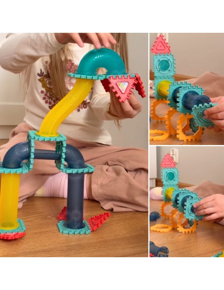 WOOPIE 3D konstrukcinės kaladėlės 228 vnt. - Edukacinė kamuoliukų trasa