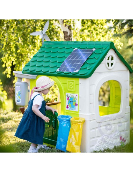 FEBER Gartenhaus Eco mit Futterstelle und Solarplatte