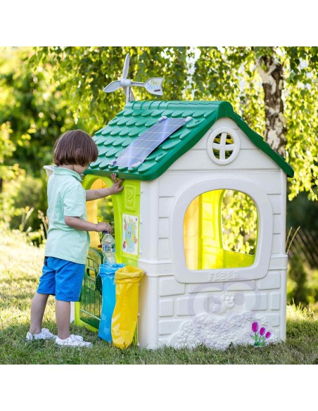 FEBER Gartenhaus Eco mit Futterstelle und Solarplatte
