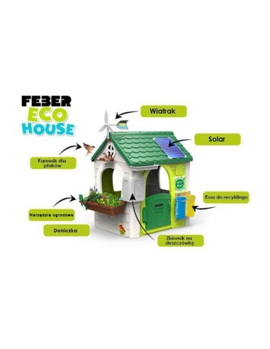 FEBER Gartenhaus Eco mit Futterstelle und Solarplatte