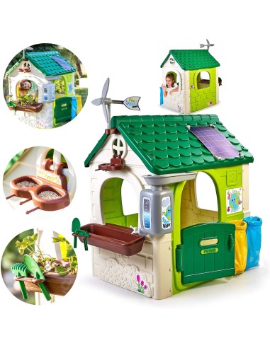 FEBER Gartenhaus Eco mit Futterstelle und Solarplatte